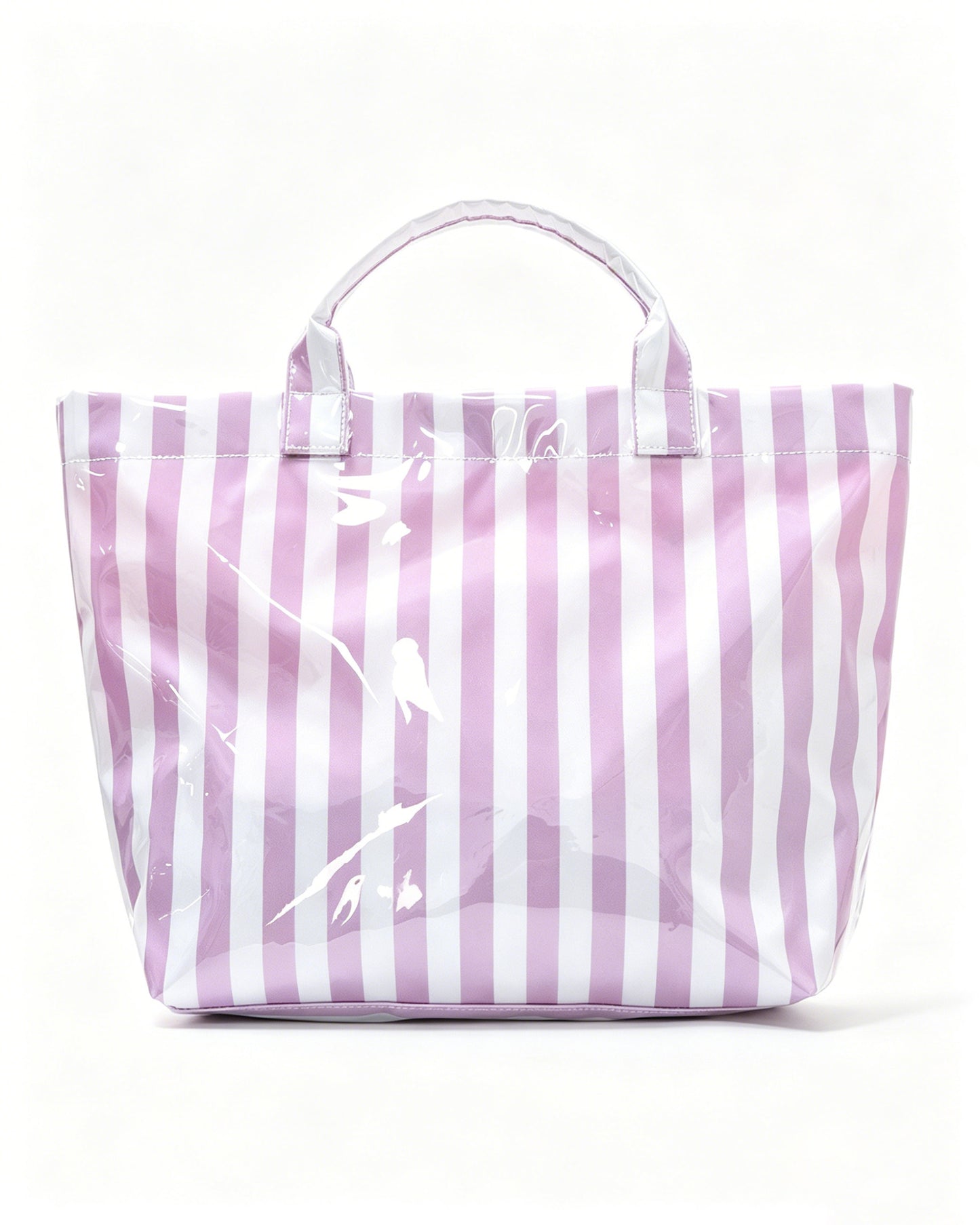 Wholesale Purple Striped PVC Tote Bag Weekend Trendy Pick SP077