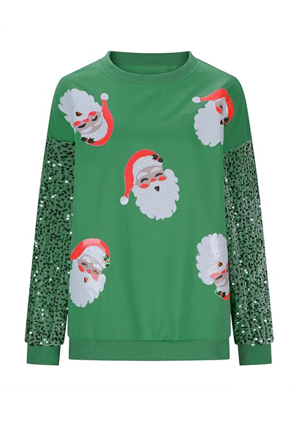Wholesale 4 colors Christmas Sequin long sleeve Santa blouse WL011