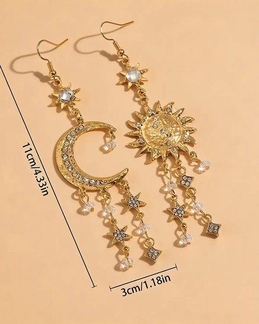 Gold Celestial Tassel Earrings Party Boutique SP335