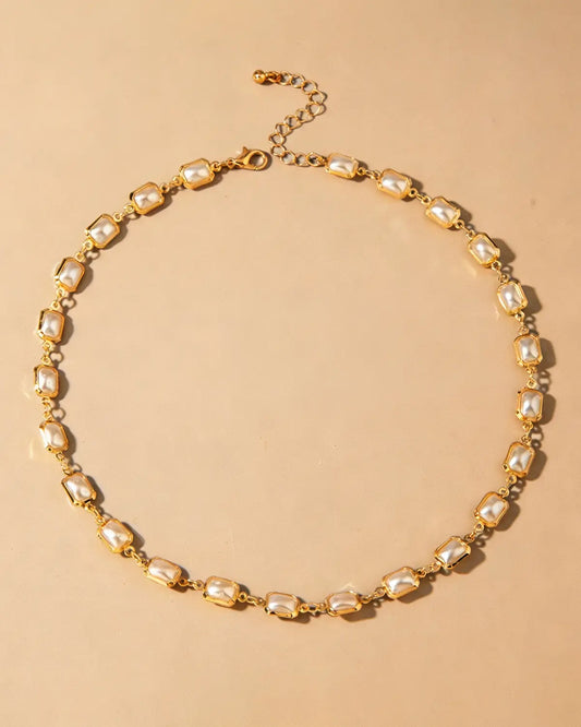 Gold Pearl Square Choker Daily Boutique SP323