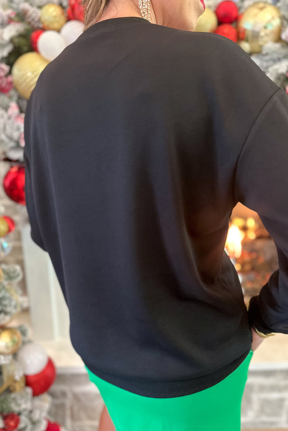 Wholesale 3 colors sequin Christmas tree long sleeve blouse WL017