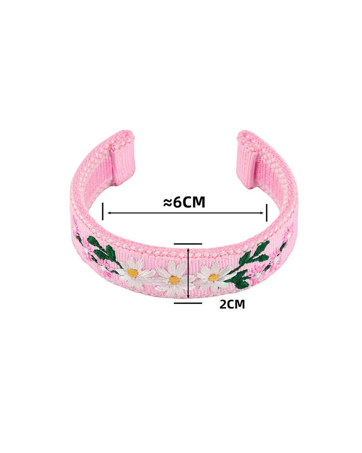 Pink Daisy Embroidered Wristlet Casual Accessory SP198