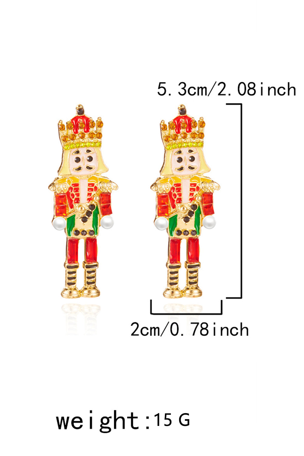Wholesale 1 Pair Pink Alloy Unique Nutcracker Soldier Figure Earrings, Distinctive Women's Earrings With Pink Soldier Design And Rhinestones, Alloy Jewelry, Personalized Christmas Gift SP019