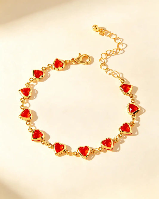 Red Heart Rhinestone Bracelet Valentine Boutique Wholesale SP345