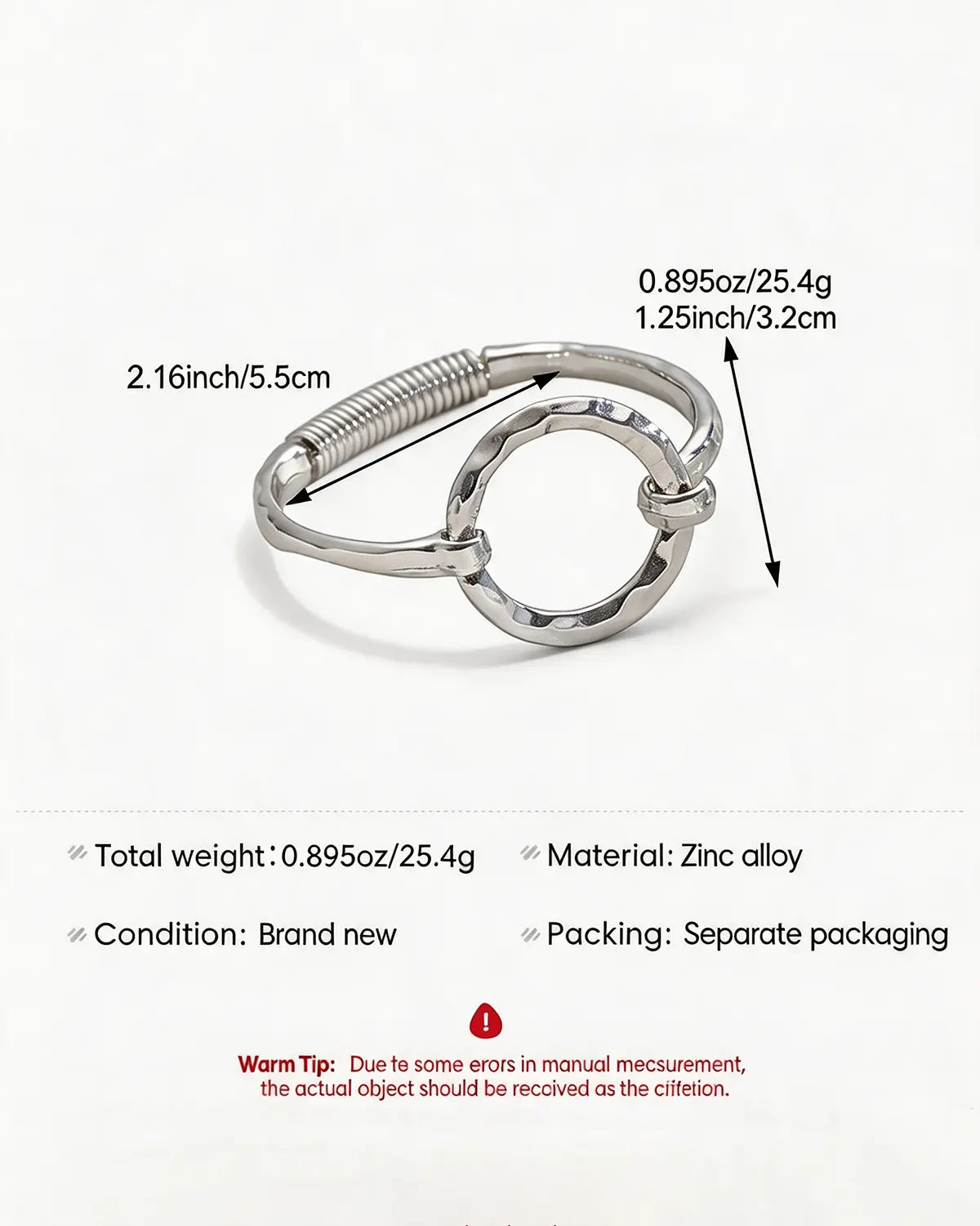 Silver Hammered Bangle Daily Boutique Jewelry SP281