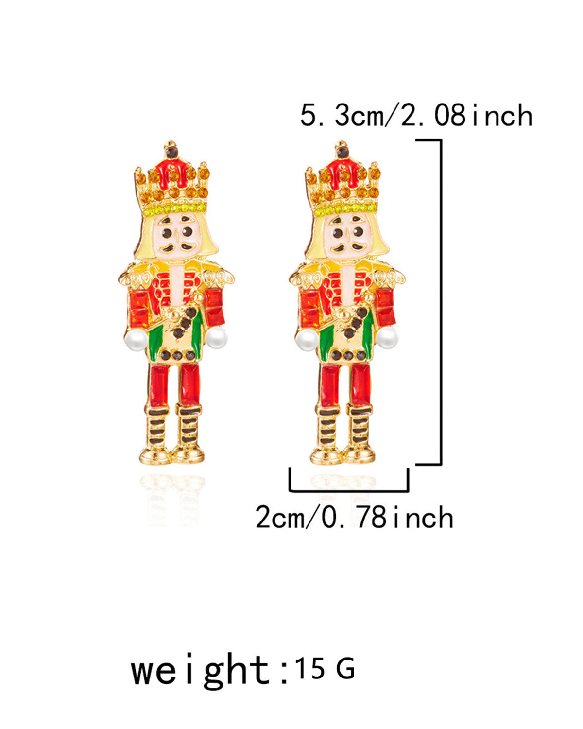 Wholesale 1 Pair Pink Alloy Unique Nutcracker Soldier Figure Earrings,Distinctive Women's Earrings With Pink Soldier Design And Rhinestones, Alloy Jewelry, Personalized Christmas Gift SP015