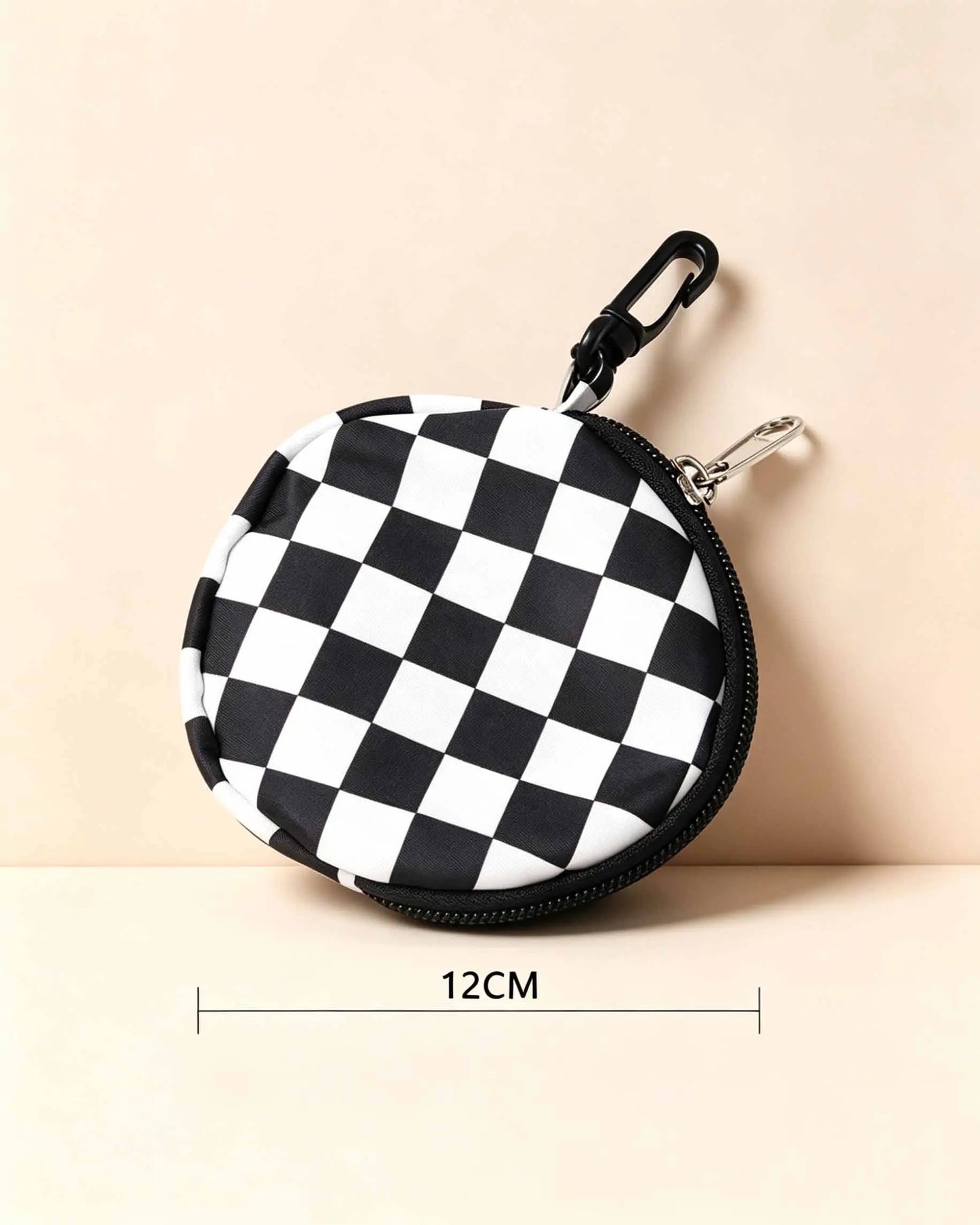 Black Checkerboard Ultralight Mini Pouch Daily Earphone Bag SP164