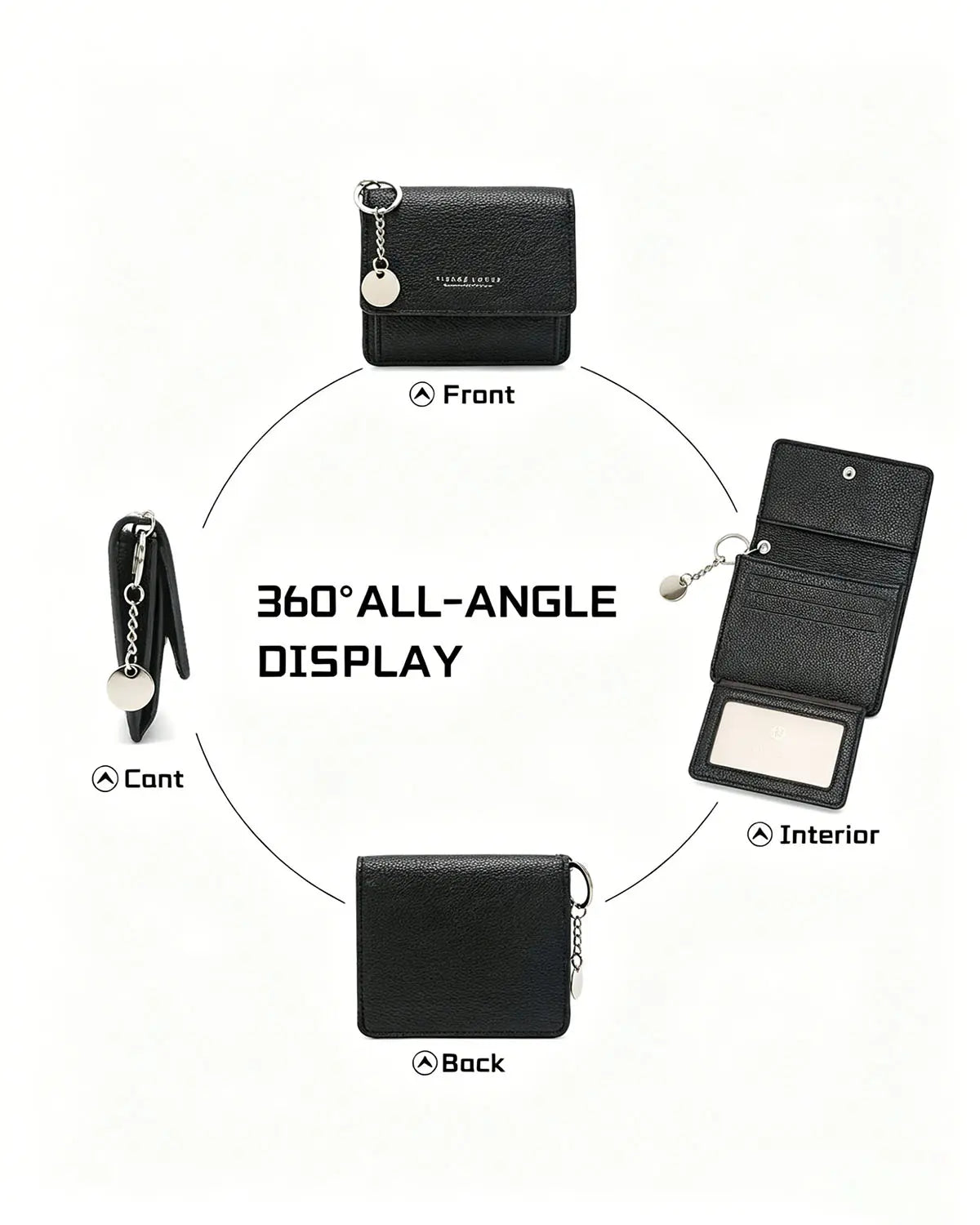 Black Fold Card Holder Daily Minimalist Wallet SP236