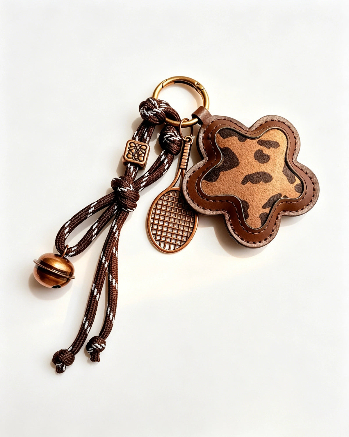 Brown Leopard Star Keychain Daily Bag Charm SP216