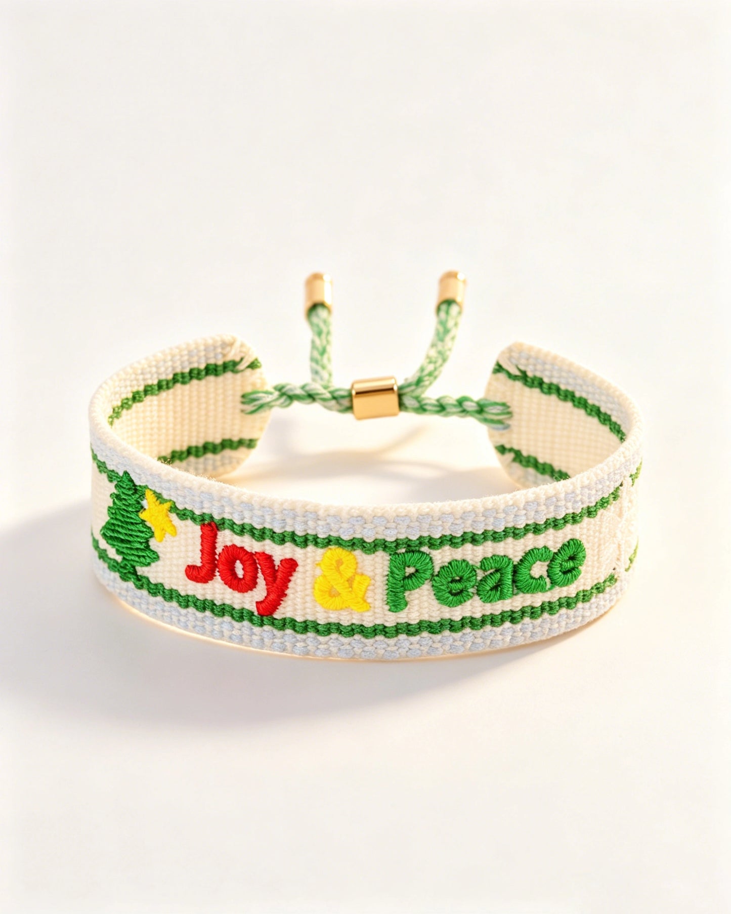 Green Joy Peace Embroidery Bracelet Christmas Party Gift SP206