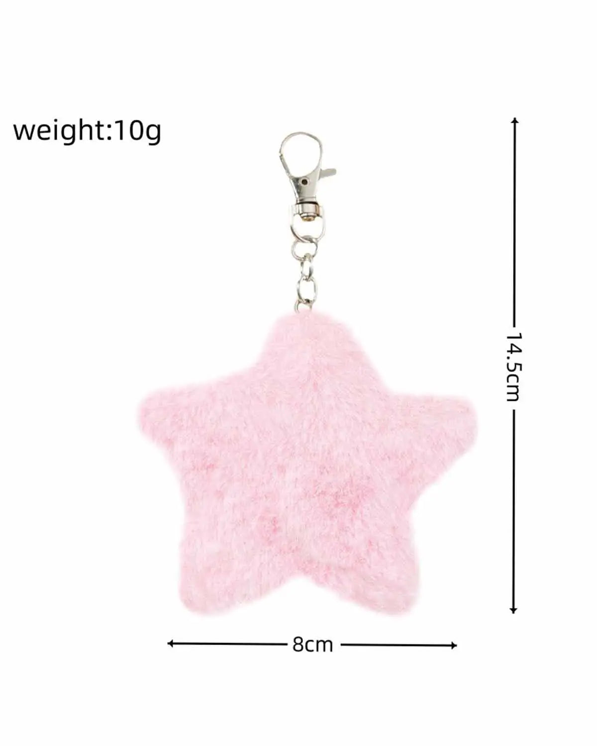 Pink Faux Fur Star Keychain Daily Bag Charm Accessory SP181
