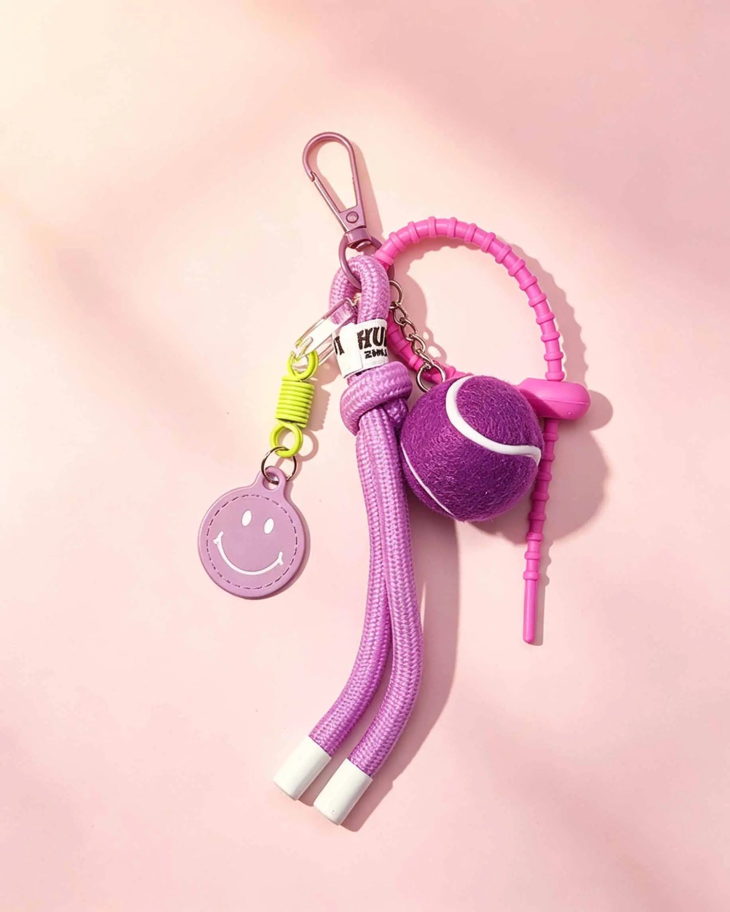 Purple Tennis Smiley Keychain Sports Daily BagCharm SP168