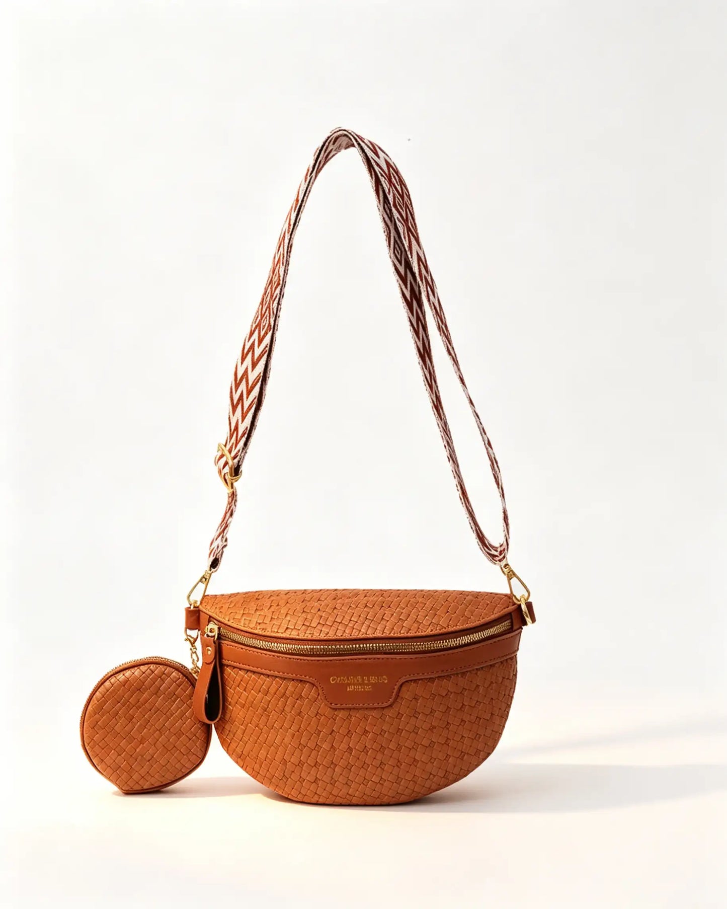 Wholesale Brown Woven 2Pcs Crossbody Bag SP118