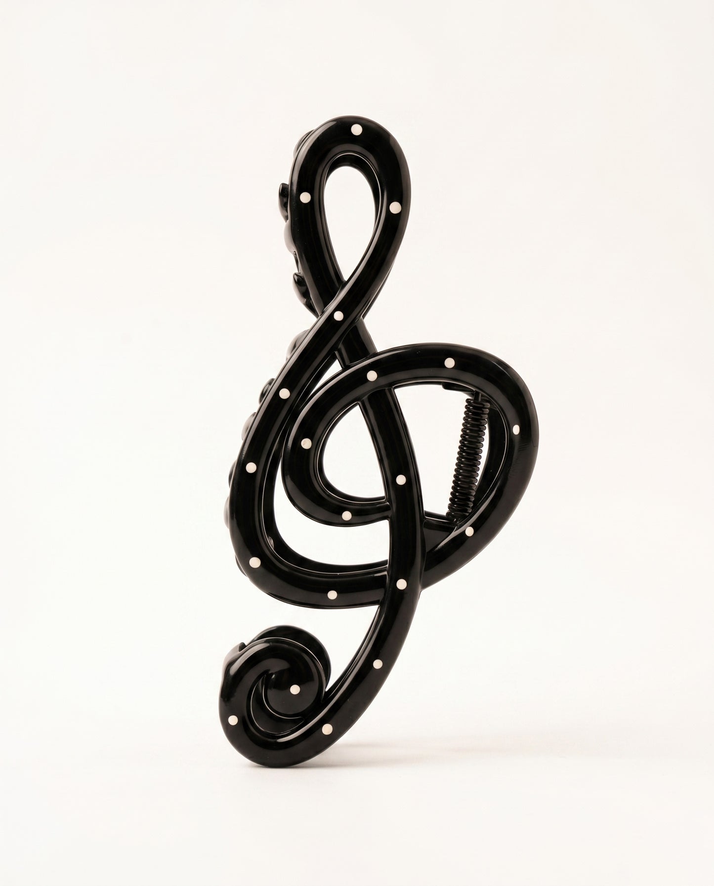 Wholesale Black Polka Dot Treble Clef Hair Claw Daily Chic SP083