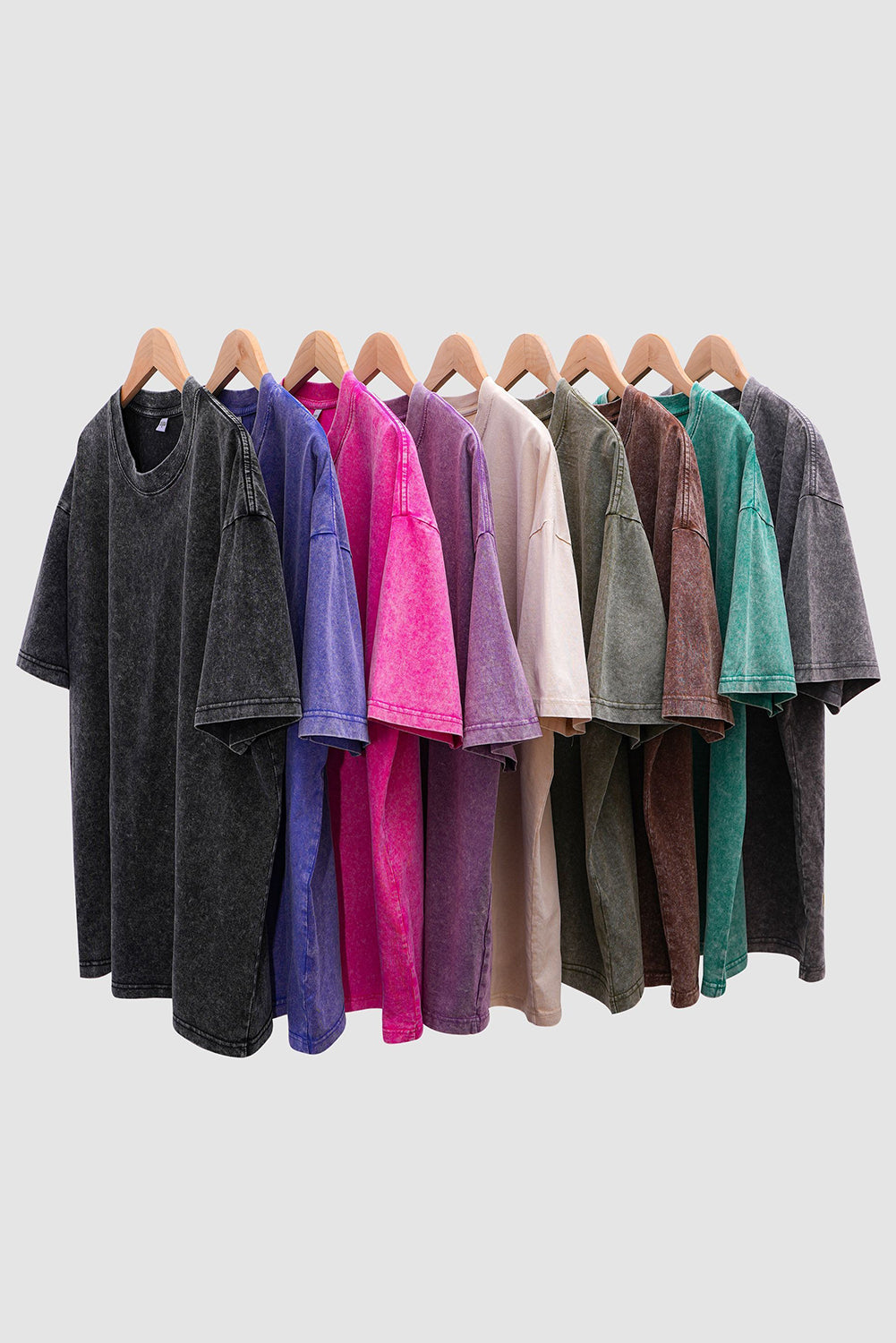 Wholesale 100% Cotton T shirt WomenHip Hop Washed TopsRetro Oversized T-shirt Short Sleeve WL003
