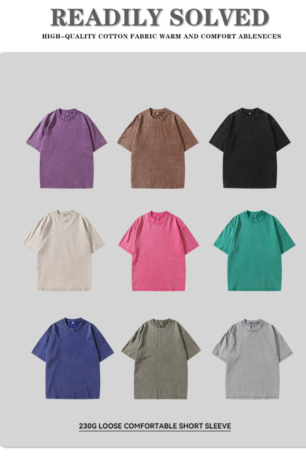 Wholesale 100% Cotton T shirt WomenHip Hop Washed TopsRetro Oversized T-shirt Short Sleeve WL003