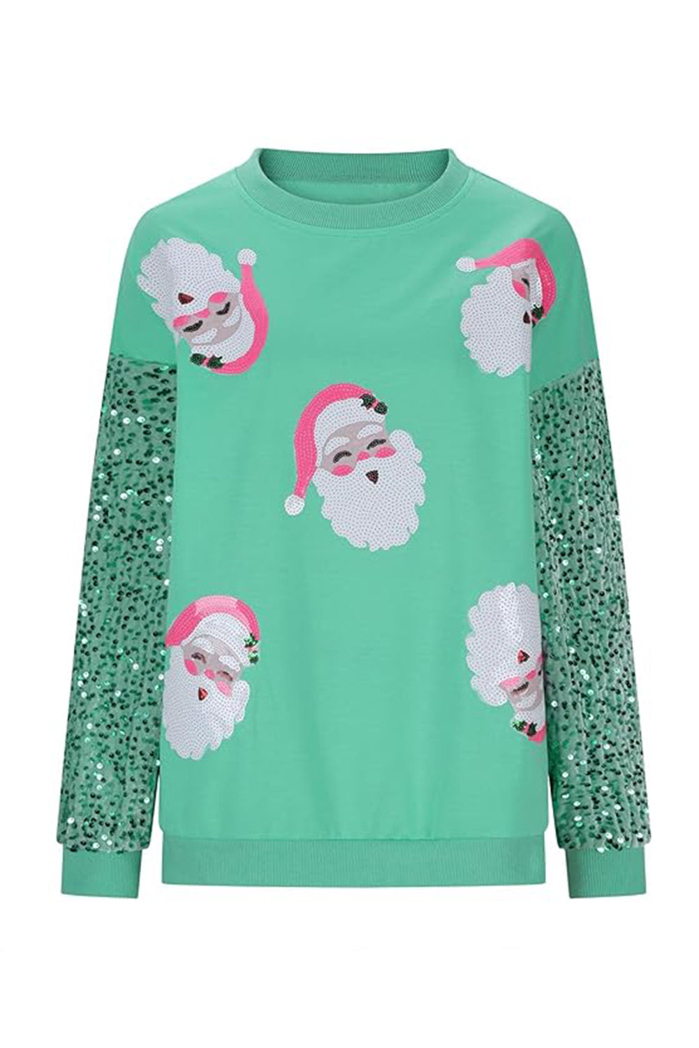 Wholesale 4 colors Christmas Sequin long sleeve Santa blouse WL011