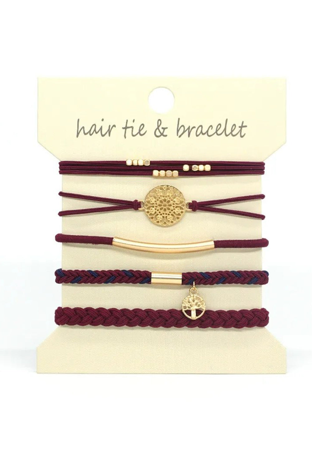 Wholesale 5PCS Hair Ties Bracelet for Women 5 Styles Soft Braided Boho Hair Bands Elastic No Damage Hair Ties for Girls thick Thin Long Curly Hair Accessories SP004