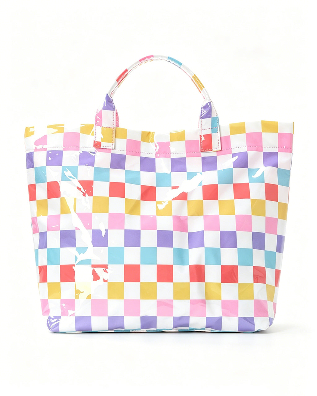 Wholesale Pastel Checkerboard Waterproof Tote Beach Preppy Boutique Bag SP064
