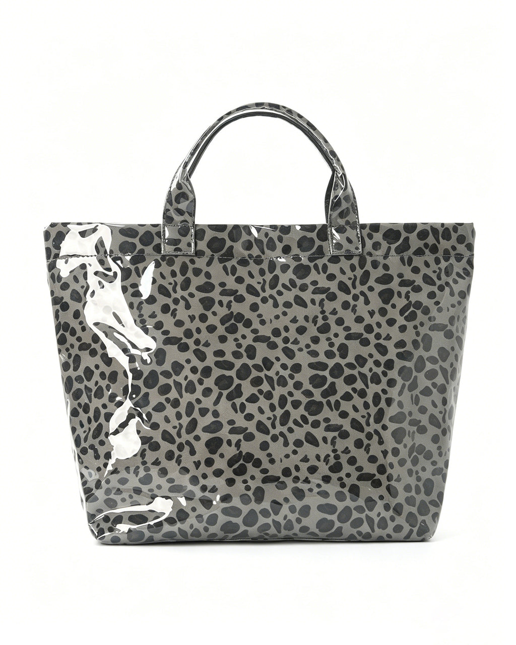 Wholesale Grey Leopard PVC Tote Bag Travel Everyday Chic SP073