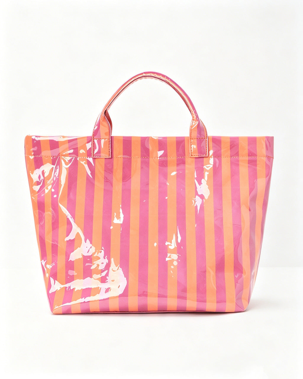 Bulk Orange Pink Striped Glossy Tote Beach Y2K Aesthetic SP074