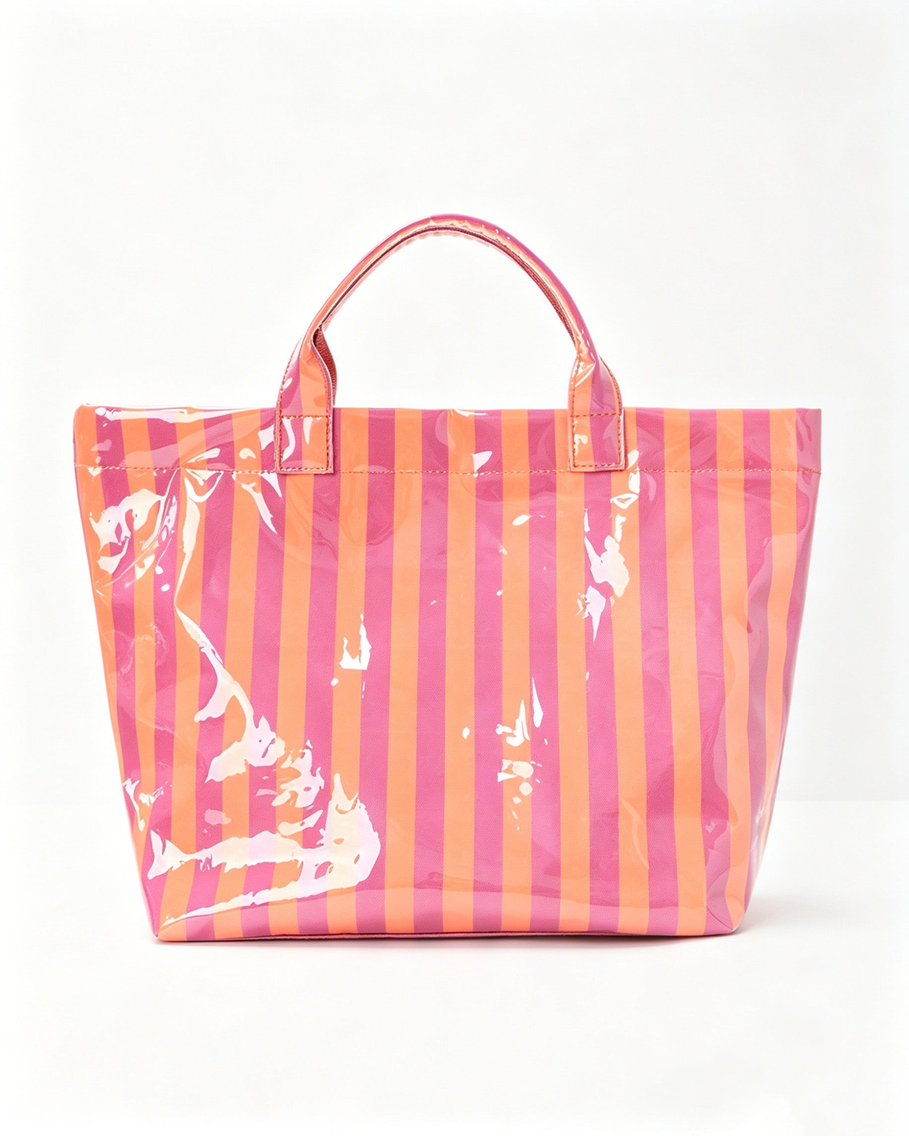 Bulk Orange Pink Striped Glossy Tote Beach Y2K Aesthetic SP074