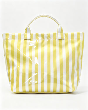 Bulk Yellow Striped Waterproof Beach Tote Summer Sunny Boutique Pick SP069