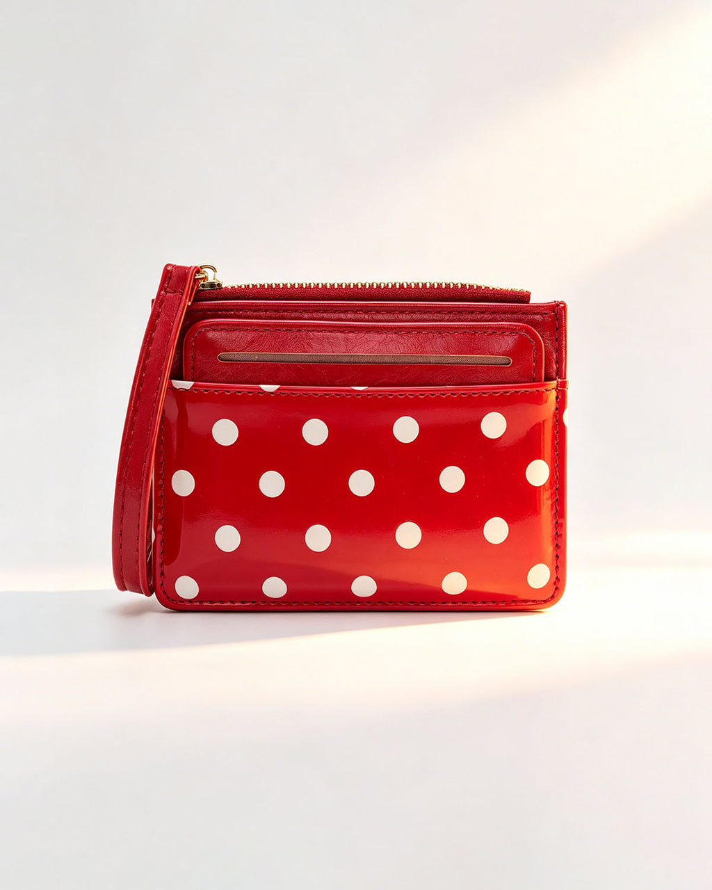 Wholesale Red Polka Dot Wallet Travel Zip Pouch SP235