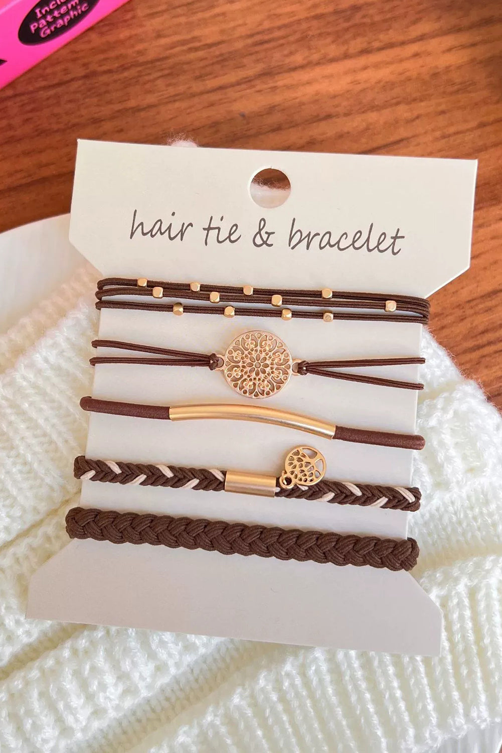 Wholesale 5PCS Hair Ties Bracelet for Women 5 Styles Soft Braided Boho Hair Bands Elastic No Damage Hair Ties for Girls thick Thin Long Curly Hair Accessories SP004
