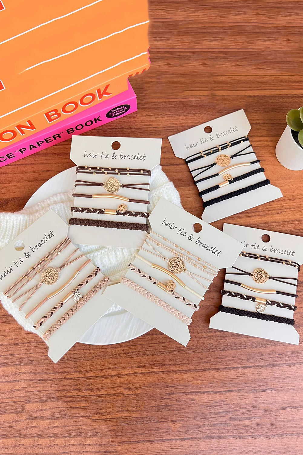 Wholesale 5PCS Hair Ties Bracelet for Women 5 Styles Soft Braided Boho Hair Bands Elastic No Damage Hair Ties for Girls thick Thin Long Curly Hair Accessories SP004