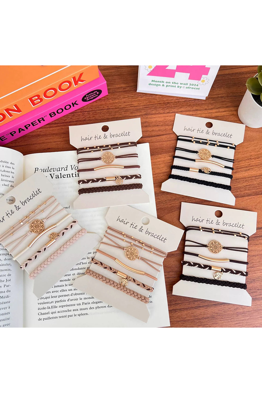 Wholesale 5PCS Hair Ties Bracelet for Women 5 Styles Soft Braided Boho Hair Bands Elastic No Damage Hair Ties for Girls thick Thin Long Curly Hair Accessories SP004