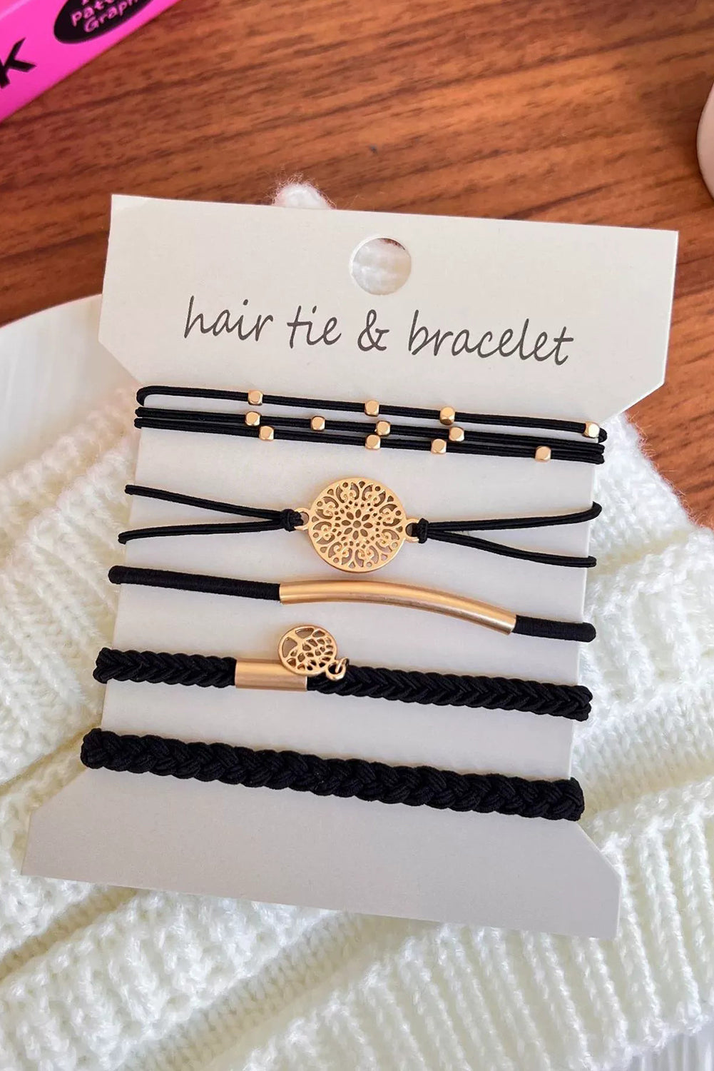Wholesale 5PCS Hair Ties Bracelet for Women 5 Styles Soft Braided Boho Hair Bands Elastic No Damage Hair Ties for Girls thick Thin Long Curly Hair Accessories SP004