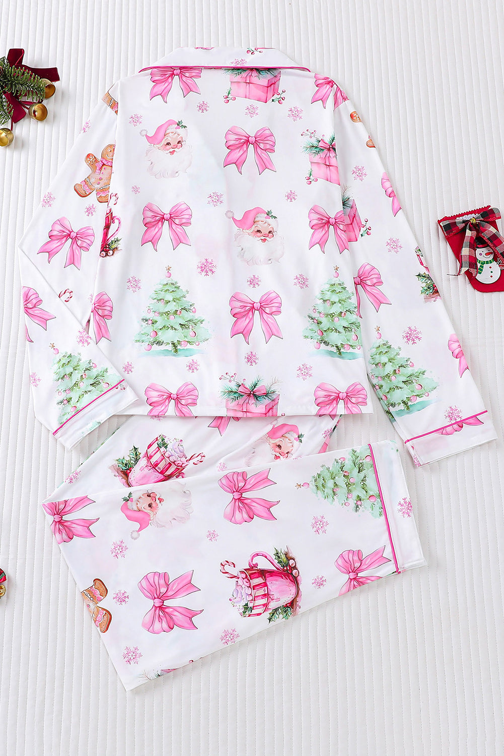 Wholesale Christmas Pajamas Womens Pajamas Set 2 Piece Soft Button-Down PJs Set Sleepwear Loungewear WL004