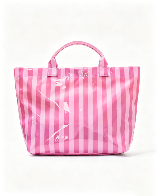 Bulk Hot Pink Striped Jelly Tote Pool Summer Travel SP071