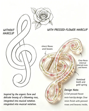 Wholesale Floral Music Note Hair Claw Spring Cottagecore Gift SP089