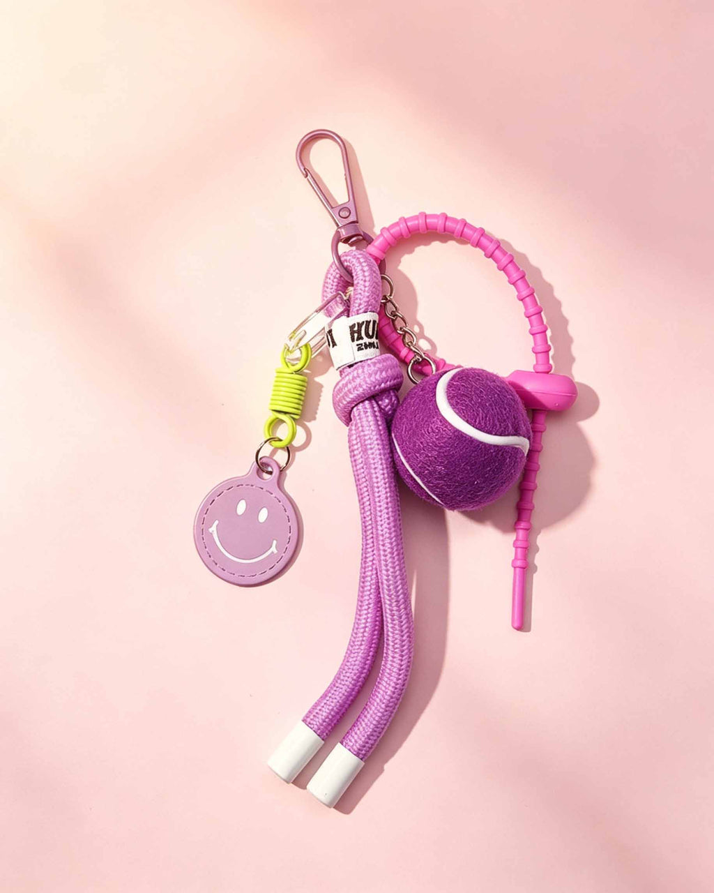 Wholesale Purple Tennis Smiley Keychain Sports Daily Bag Charm SP168