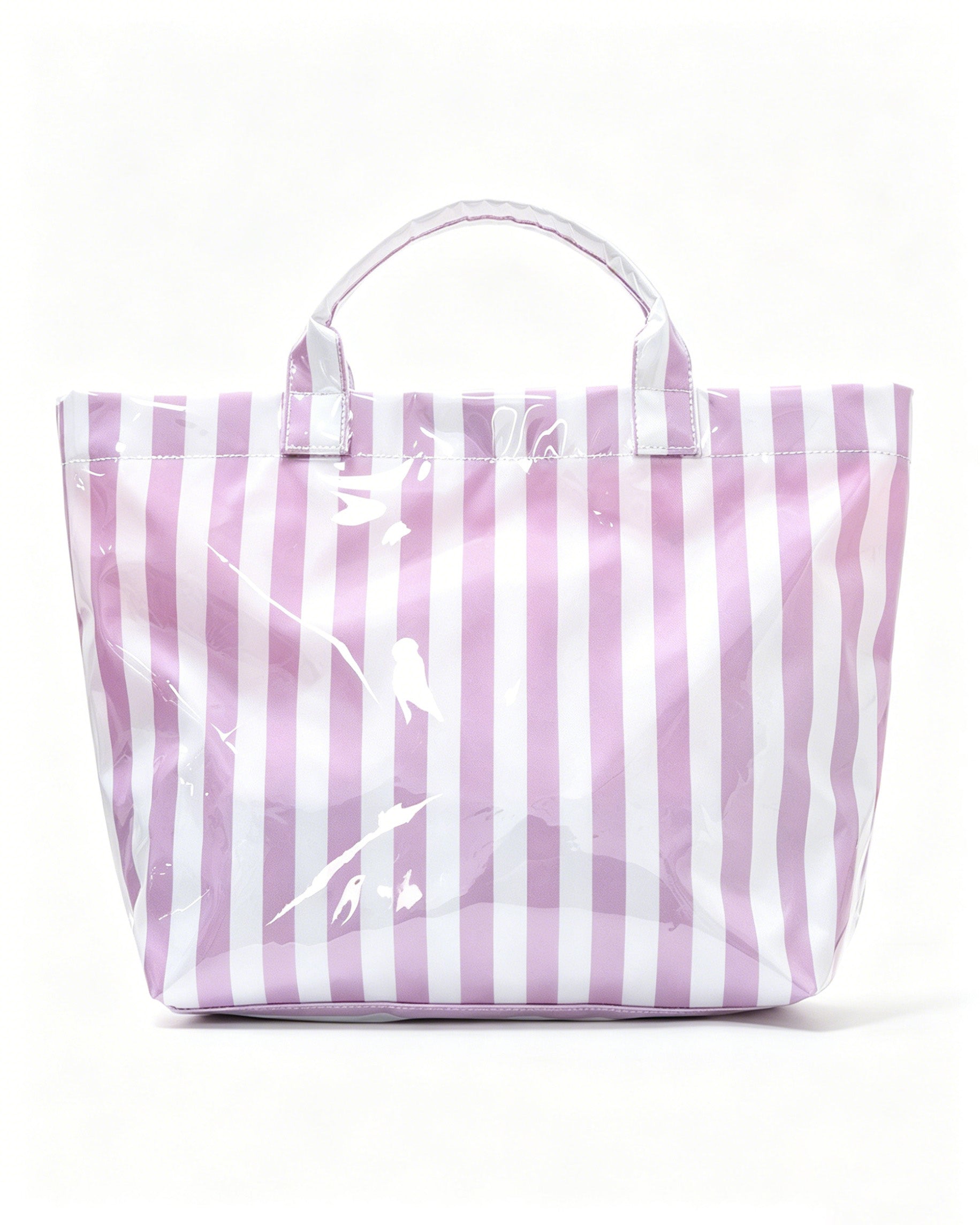 Wholesale Purple Striped PVC Tote Bag Weekend Trendy Pick SP077