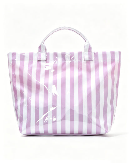 Wholesale Purple Striped PVC Tote Bag Weekend Trendy Pick SP077