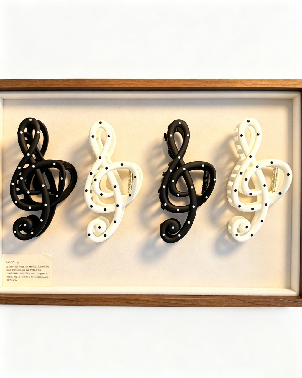 Wholesale Black Polka Dot Treble Clef Hair Claw Daily Chic SP083