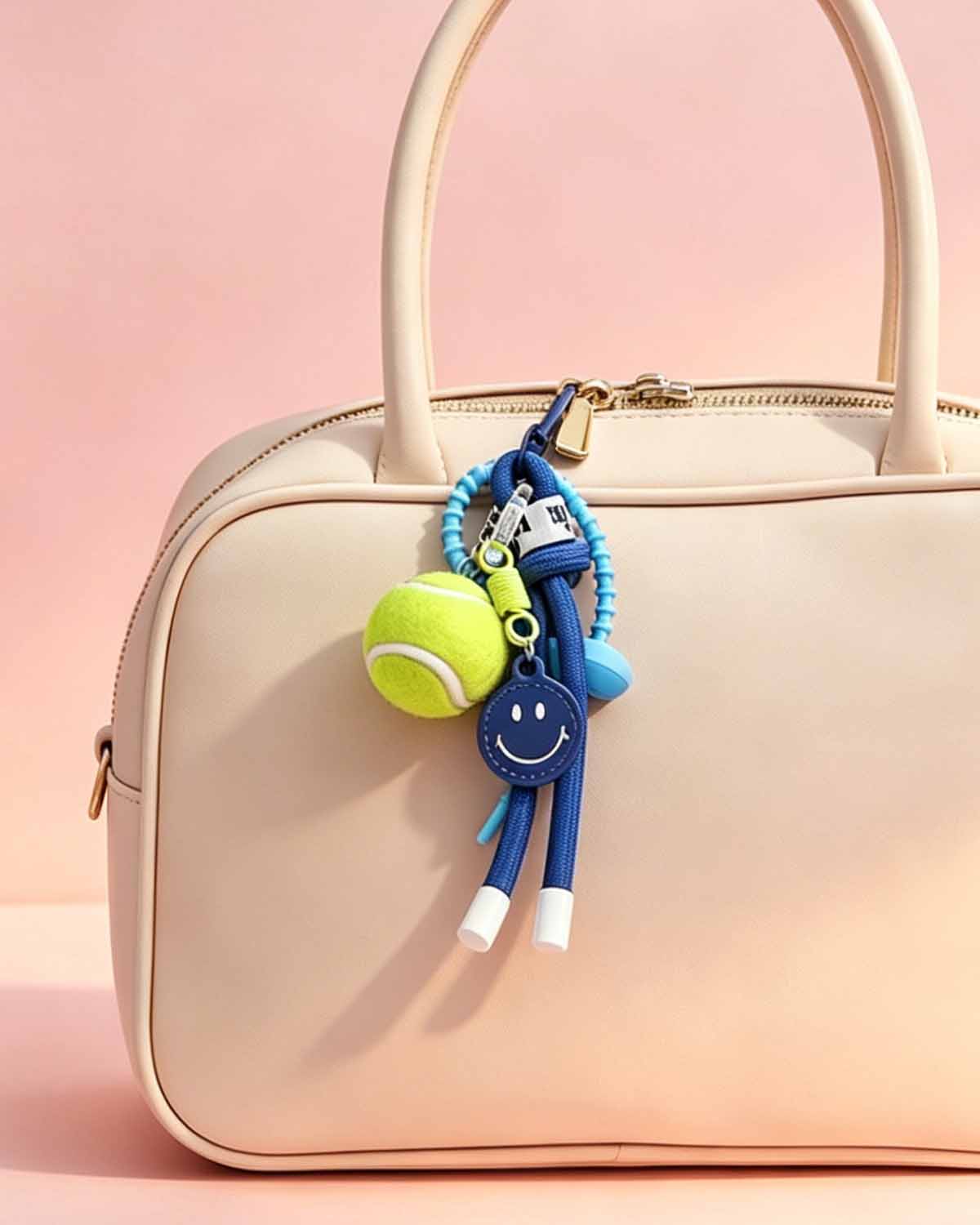 Wholesale Navy Tennis Smiley Keychain Casual Daily Trendy Accessory SP169