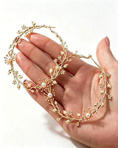Gold Pearl Floral Hoop Party Boutique Wholesale Gift SP31