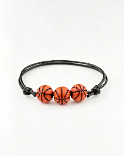 Black Basketball Bead Bracelet Sports Fan Gift SP042