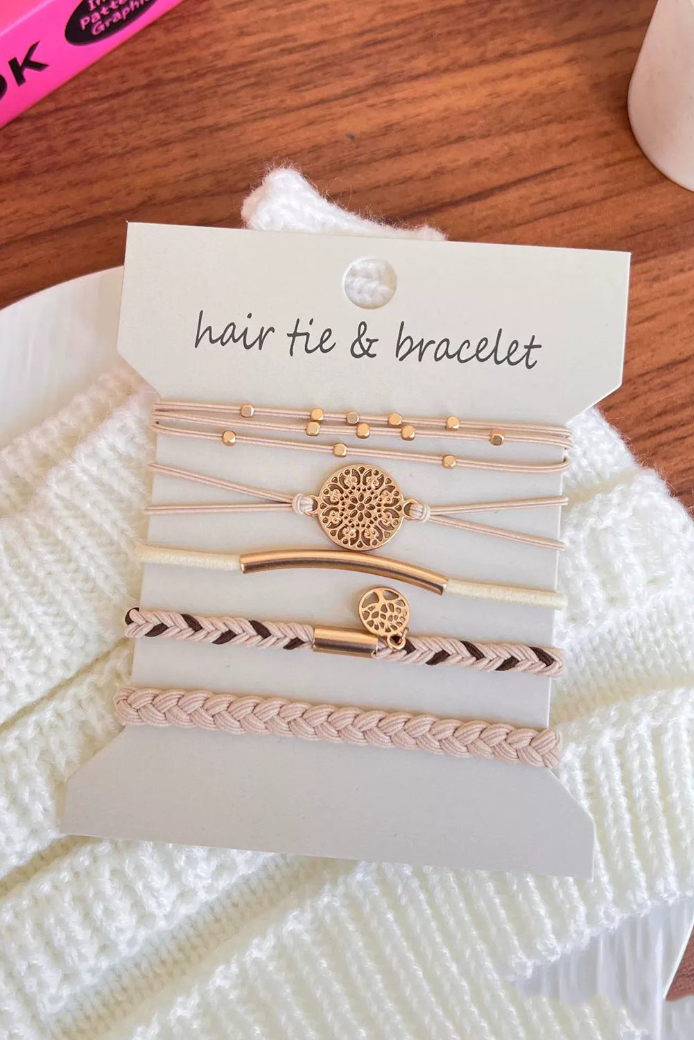 Wholesale 5PCS Hair Ties Bracelet for Women 5 Styles Soft Braided Boho Hair Bands Elastic No Damage Hair Ties for Girls thick Thin Long Curly Hair Accessories SP004