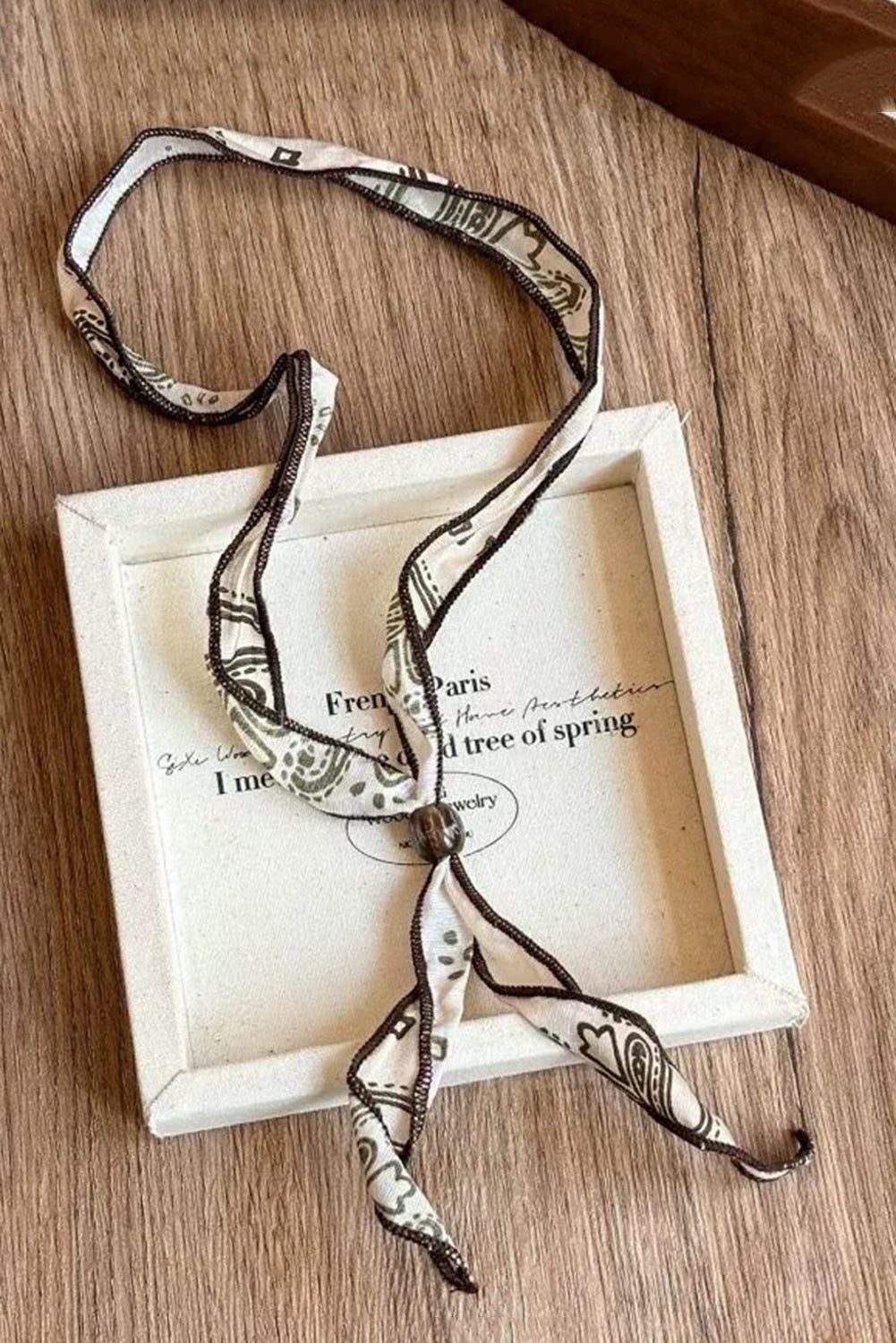 Wholesale Paisley print silk scarf necklace women's unique design accessories temperament scarf sweater chain SP006