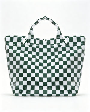 Wholesale Black Checkerboard Waterproof Tote Picnic Retro Boutique Bag SP072