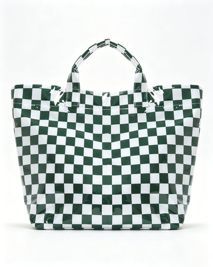 Wholesale Black Checkerboard Waterproof Tote Picnic Retro Boutique Bag SP072