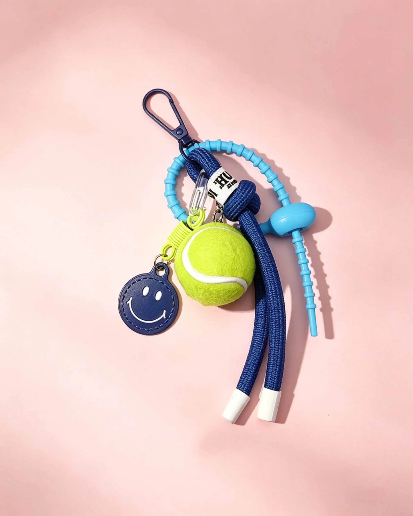 Navy Tennis Smiley Keychain Casual Daily Trendy Accessory SP169