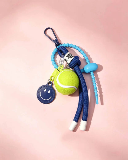Navy Tennis Smiley Keychain Casual Daily Trendy Accessory SP169