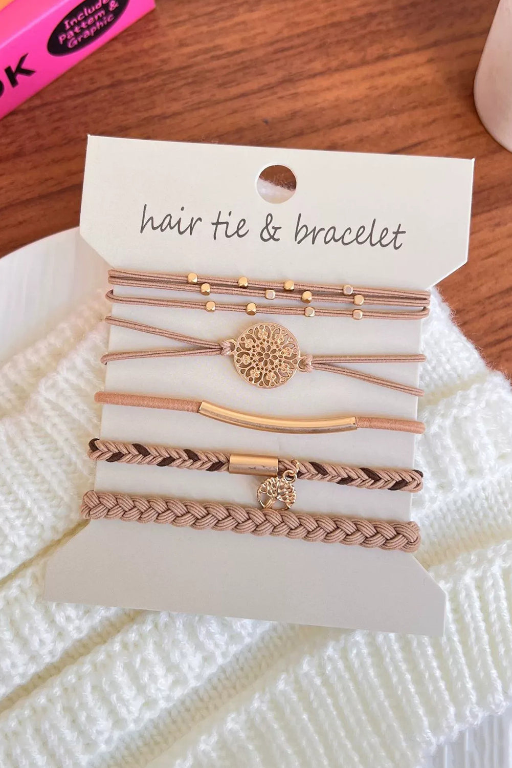 Wholesale 5PCS Hair Ties Bracelet for Women 5 Styles Soft Braided Boho Hair Bands Elastic No Damage Hair Ties for Girls thick Thin Long Curly Hair Accessories SP004