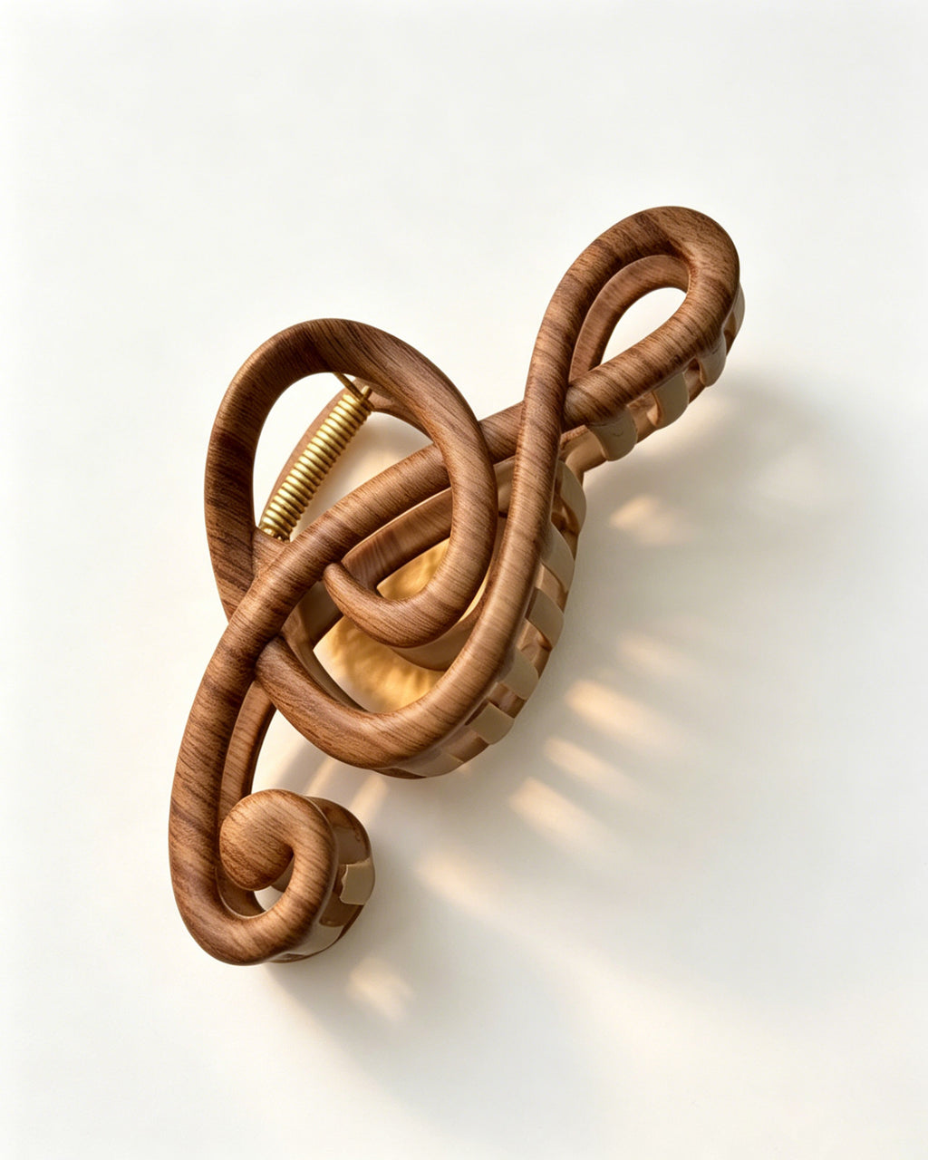 Wholesale Wooden Grain printed  Music Note Hair Claw Vacation Boho Accessory SP088
